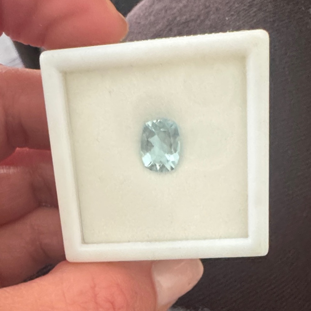 1.5CT 9x7MM Brazilian Aquamarine Cushion Cut - Light Blue